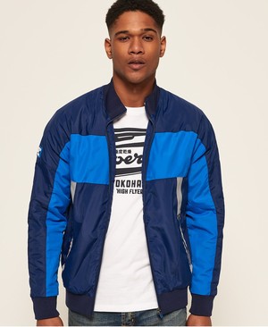 Superdry Otis Padded Track Férfi Kabát Kék | OBNWZ3710